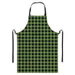 Sage Green Buffalo Check Pattern Print Bib Apron With Pocket