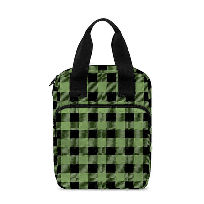 Sage Green Buffalo Check Pattern Print Bible Tote Bag