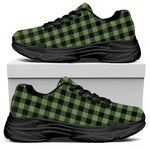 Sage Green Buffalo Check Pattern Print Black Chunky Shoes