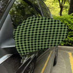 Sage Green Buffalo Check Pattern Print Car Side Mirror Covers