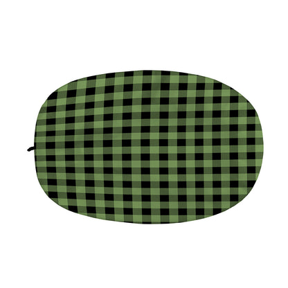 Sage Green Buffalo Check Pattern Print Car Side Mirror Covers