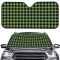 Sage Green Buffalo Check Pattern Print Car Windshield Sun Shade