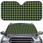 Sage Green Buffalo Check Pattern Print Car Windshield Sun Shade