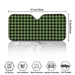 Sage Green Buffalo Check Pattern Print Car Windshield Sun Shade