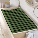 Sage Green Buffalo Check Pattern Print Changing Pad Cover