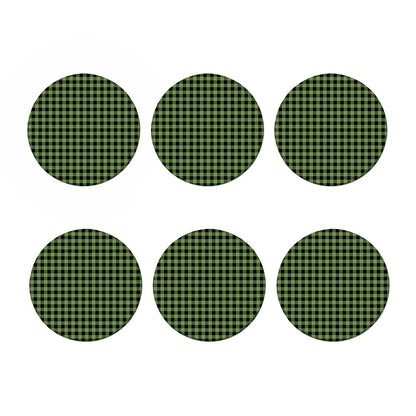 Sage Green Buffalo Check Pattern Print Coaster Set