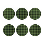 Sage Green Buffalo Check Pattern Print Coaster Set