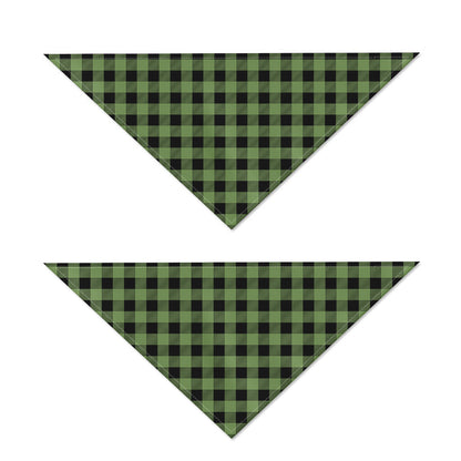 Sage Green Buffalo Check Pattern Print Dog Bandana