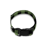 Sage Green Buffalo Check Pattern Print Dog Collar
