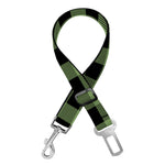 Sage Green Buffalo Check Pattern Print Dog Seat Belt