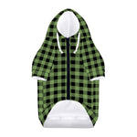Sage Green Buffalo Check Pattern Print Dog Zip Up Hoodie