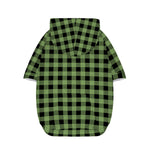 Sage Green Buffalo Check Pattern Print Dog Zip Up Hoodie