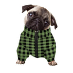 Sage Green Buffalo Check Pattern Print Dog Zip Up Jacket