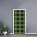 Sage Green Buffalo Check Pattern Print Door Sticker