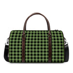 Sage Green Buffalo Check Pattern Print Duffle Bag