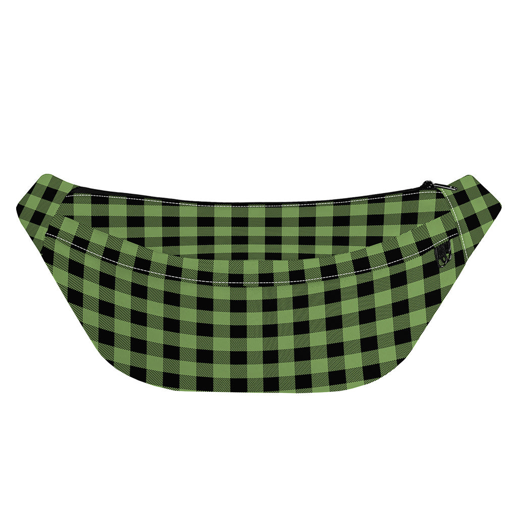 Sage Green Buffalo Check Pattern Print Fanny Pack