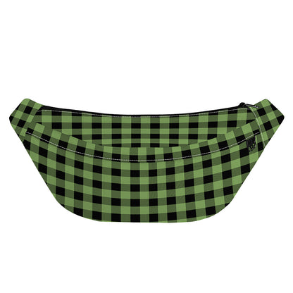 Sage Green Buffalo Check Pattern Print Fanny Pack
