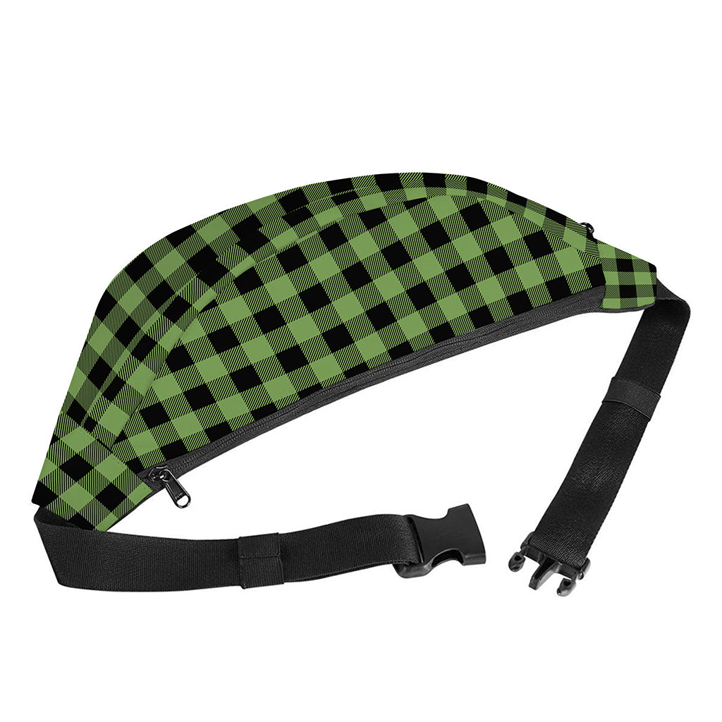 Sage Green Buffalo Check Pattern Print Fanny Pack