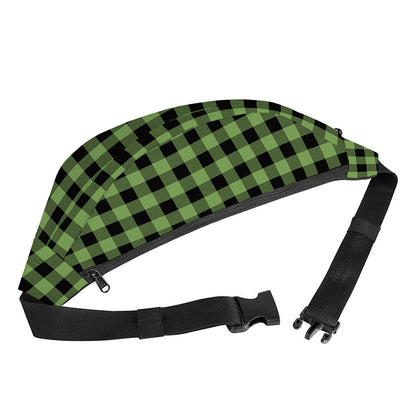 Sage Green Buffalo Check Pattern Print Fanny Pack