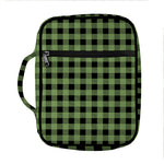 Sage Green Buffalo Check Pattern Print Front Pocket Bible Bag