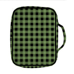 Sage Green Buffalo Check Pattern Print Front Pocket Bible Bag