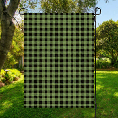 Sage Green Buffalo Check Pattern Print Garden Flag