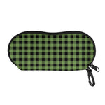 Sage Green Buffalo Check Pattern Print Glasses Case