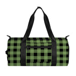 Sage Green Buffalo Check Pattern Print Gym Bag