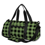 Sage Green Buffalo Check Pattern Print Gym Bag