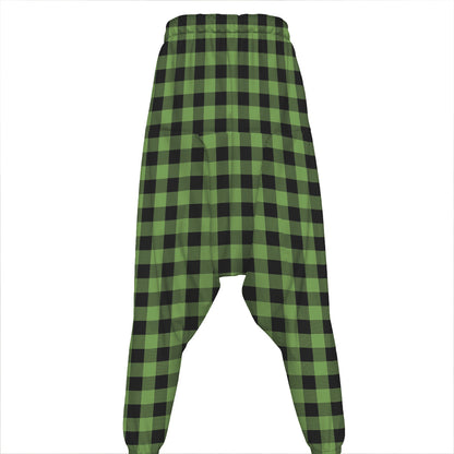 Sage Green Buffalo Check Pattern Print Hammer Pants