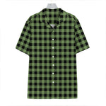 Sage Green Buffalo Check Pattern Print Hawaiian Shirt