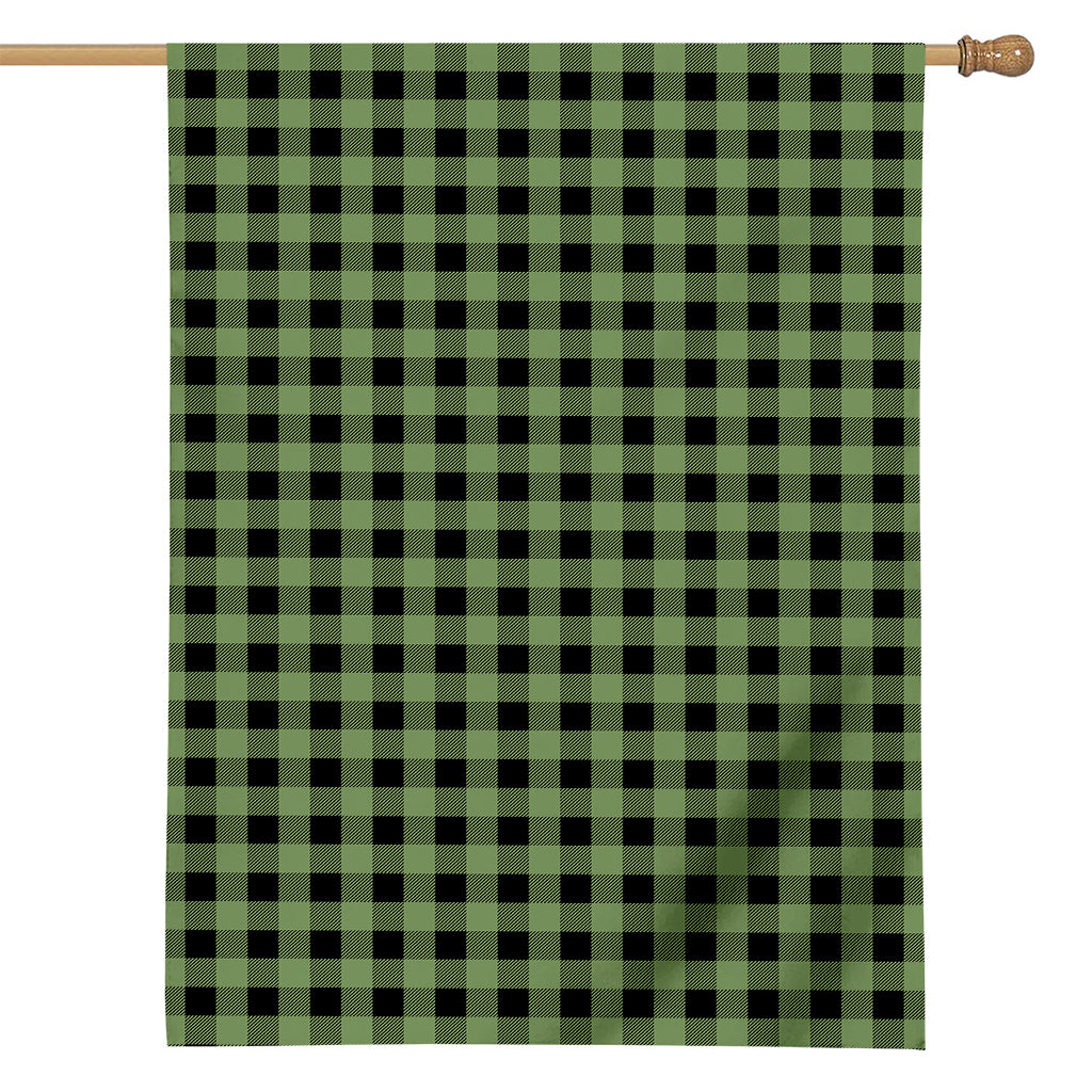 Sage Green Buffalo Check Pattern Print House Flag