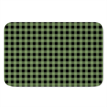 Sage Green Buffalo Check Pattern Print Indoor Door Mat