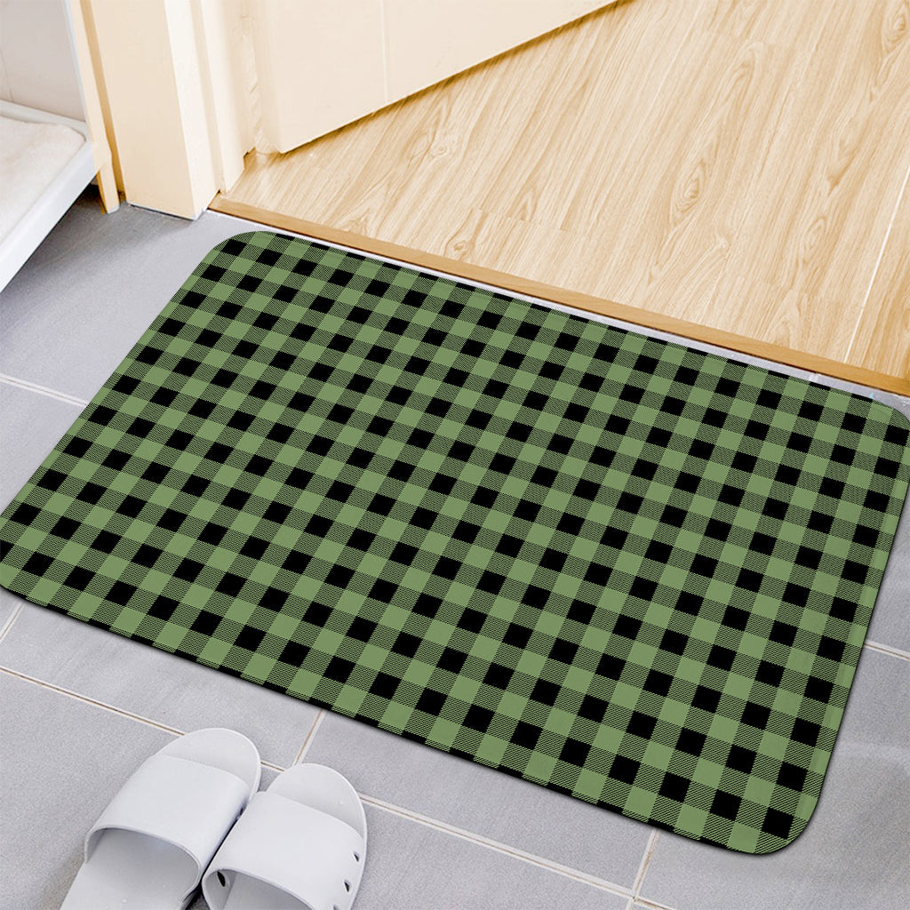 Sage Green Buffalo Check Pattern Print Indoor Door Mat