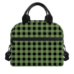 Sage Green Buffalo Check Pattern Print Insulated Lunch Bag