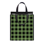 Sage Green Buffalo Check Pattern Print Insulated Lunch Tote