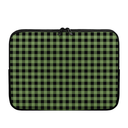 Sage Green Buffalo Check Pattern Print Laptop Sleeve