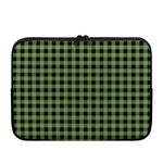Sage Green Buffalo Check Pattern Print Laptop Sleeve