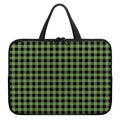 Sage Green Buffalo Check Pattern Print Laptop Sleeve With Handle