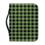 Sage Green Buffalo Check Pattern Print Leather Bible Cover