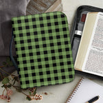 Sage Green Buffalo Check Pattern Print Leather Bible Cover