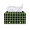 Sage Green Buffalo Check Pattern Print Leather Tissue Box Cover
