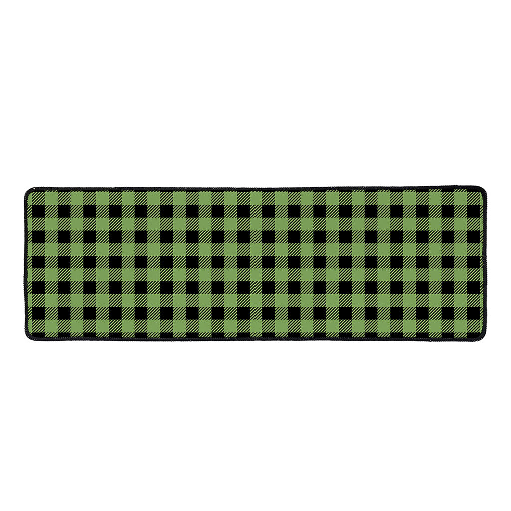Sage Green Buffalo Check Pattern Print Long Kitchen Mat