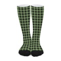 Sage Green Buffalo Check Pattern Print Long Socks