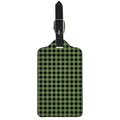 Sage Green Buffalo Check Pattern Print Luggage Tag