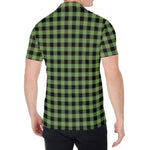 Sage Green Buffalo Check Pattern Print Men's Shirt