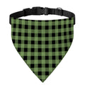 Sage Green Buffalo Check Pattern Print Over The Collar Dog Bandana