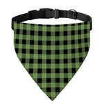 Sage Green Buffalo Check Pattern Print Over The Collar Dog Bandana