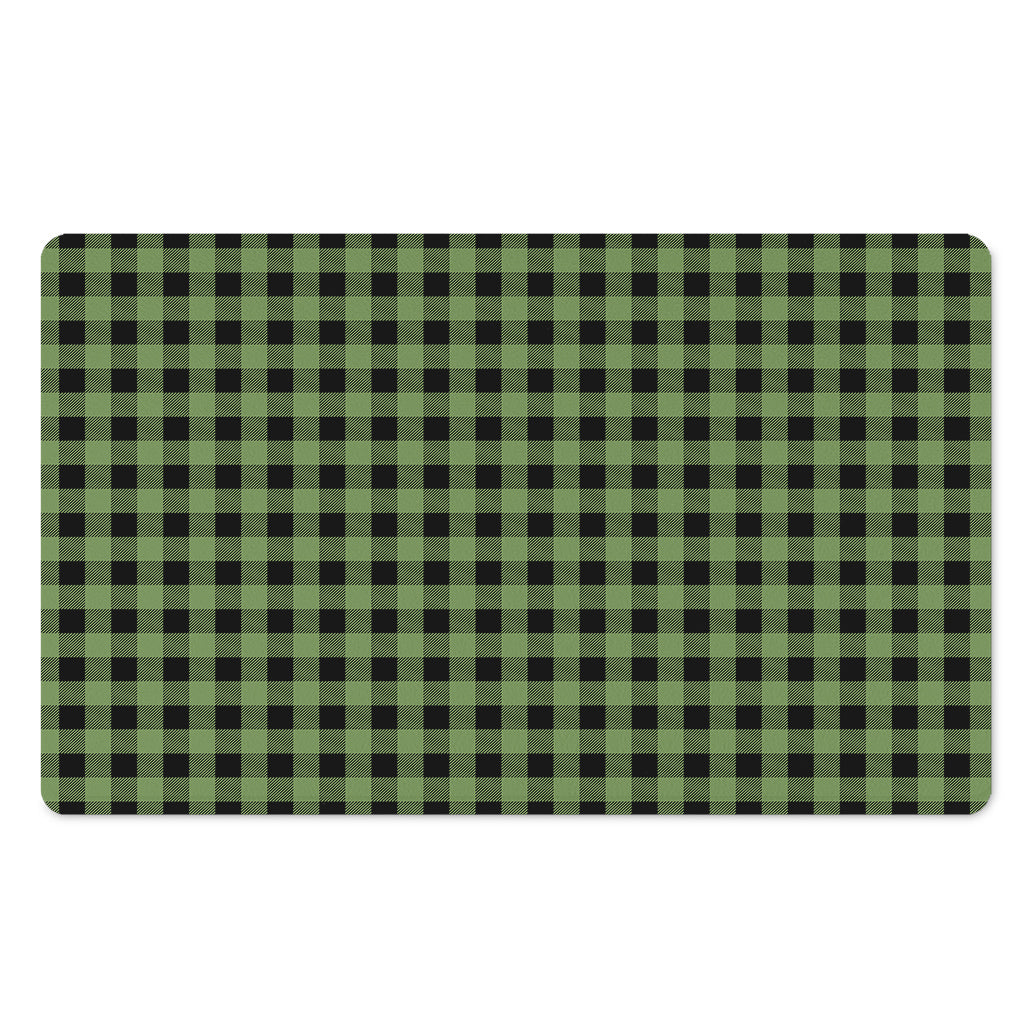Sage Green Buffalo Check Pattern Print Polyester Doormat