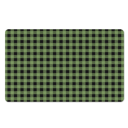 Sage Green Buffalo Check Pattern Print Polyester Doormat
